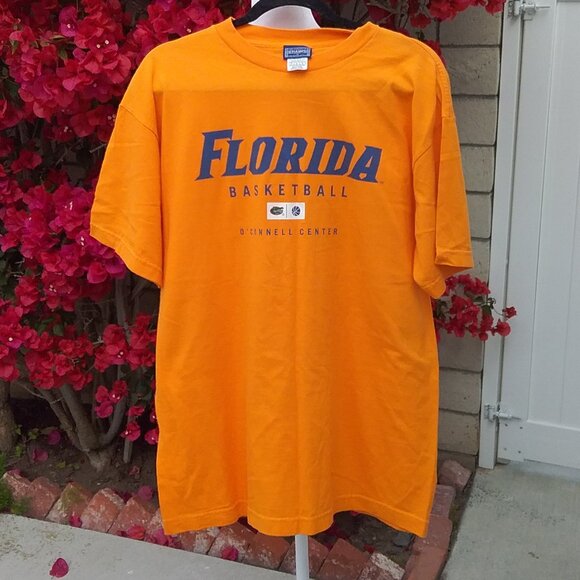 Champs-University of Florida Basketball Tee Vintage Med Orange Blue Gators Swamp - Picture 1 of 6